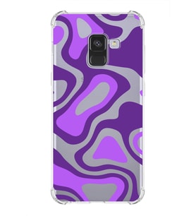 Samsung Galaxy A8 2018 Uyumlu Köşe Korumalı Antişok Kapak Renkli Desen Tasarımlı Şeffaf Kılıf