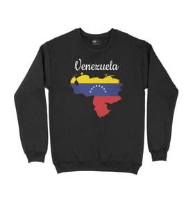 Venezuela Haritalı ve Bayraklı Siyah Sweatshirt