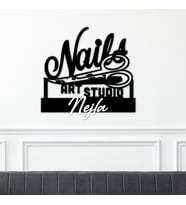 Nail Art - Güzellik Salonu Kişiye Özel Kabartmalı İsimli Dekoratif Tablo (Siyah)