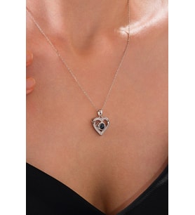 14 K White Gold Kaplama 925 Ayar 100 Dilde Seni Seviyorum Kolye