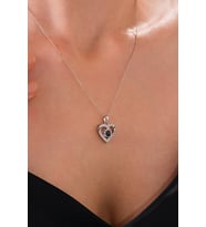 14 K White Gold Kaplama 925 Ayar 100 Dilde Seni Seviyorum Kolye