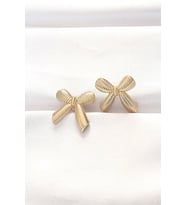 Pirinç Gold Renk Fiyonk Küpe 5886
