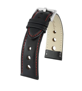 R4129R RODER DERİ KAYIŞ - SİYAH-KIRMIZI - 20MM