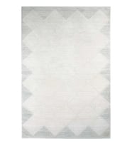 Hoom Rugs Akik 8620 Yeşil Modern Makine Halısı (Beyaz - Yeşil)