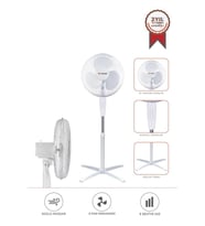 Torima SF-04 Beyaz Ayarlanabilir 16'' İnc Ayaklı Portatif – 55W 3 Kademe 3 Pervaneli Vantilatör Fan