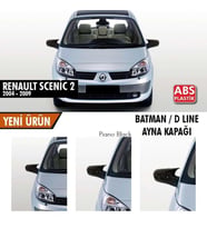  Renault Scenic 2 2004-2009 Batman Yarasa Ayna Kapağı Piano Black Abs Plastik