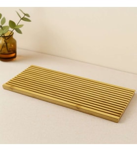 Çift Taraflı Ahşap Bambu Sunum Tepsisi 17x39 cm