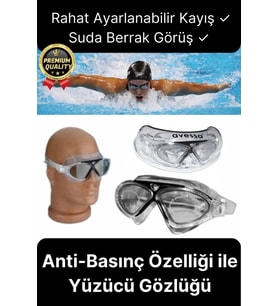 Deluxe Ayarlanabilir Kayış Deniz Havuz Su Geçirmez Plastik Antifog Kutulu Yetişkin Yüzücü Gözlüğü