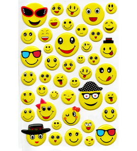 Sticker Kabartmalı A4 boyutunda Stiker Defter, planlayıcı etiket, -(Lim205) - Sevimli Emoji