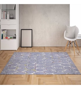 Geometrik Damla Desen Dijital Baskı Yıkanabilir Kaymaz Taban Modern Salon Halısı (Çok Renkli)