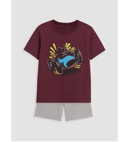 LC WAIKIKI Mor Baskılı Erkek Çocuk Şortlu Pijama Takımı