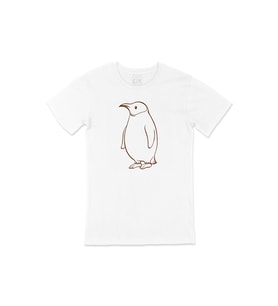 Şişman Penguen Tasarımlı Tişört (Beyaz)