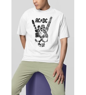 Im On The Highway To Hell AC DC Müzik Grubu Baskılı Unisex Oversize Tişört