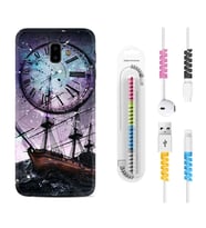 Samsung J6 Plus J7 Prime J7 Pro M20 Kılıf Kablo Koruma Spiral Silikon Time 1749