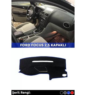 Ford Focus 2,5 Kapaklı (2008-2010) 3d Torpido Kılıfı Panel Koruyucu Göğüs Kaplama - Mavi Şerit