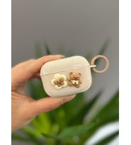 Airpods Pro Uyumlu Sevimli Ayıcıklı Kılıf Krem
