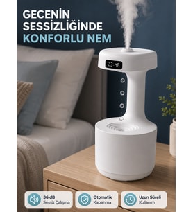 Ultrasonik Ha Nemlendirici 800 ml Aromaterapi Difüzör Ters Su Damlası Efektli