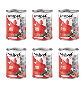 Bestpet Kuzu Etli Jöleli Yetişkin Kedi Konservesi 400 gr 6'lı Paket