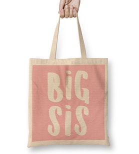 Sister Big Sis Slogan Bez Çanta Uzun Saplı