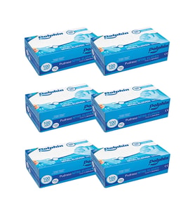 Dolphin Mavi Nitril Eldiven Pudrasız L 100'LÜ Paket 6 Adet