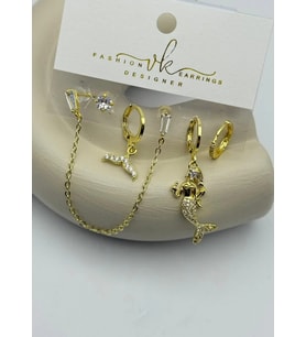 Vip 6'lı Gold Küpe - 25-vip181