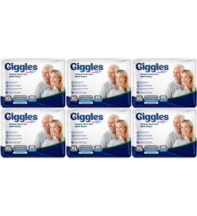 Giggles Hasta Bezi Yetişkin Bel Bantlı Tekstil Yüzey Ekstra Büyük (XL) 180 Adet (6PK*30)