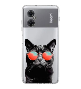 PrintiFy Redmi Note 11 ile Uyumlu Kedi 3 Kamera Korumalı Şeffaf Kılıf