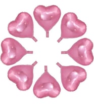 Pembe Kalp Mini Shape Folyo Balon 6 Adet