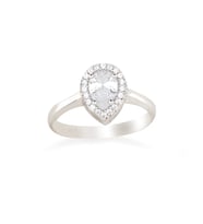 925 Ayar Gümüş Beyaz Damla Taş Yüzük