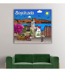 Büyükada Tasarımlı Kanvas Tablo