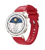 Lexroo Huawei Watch GT 5 Pro 42mm KRD-129 Silikon Kordon Strap Kayış - Kırmızı