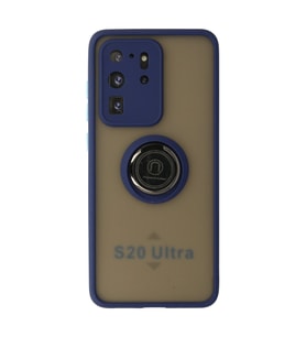 Galaxy S20 Ultra Kılıf Montreal Yüzüklü Kapak - Lacivert