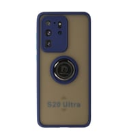 Galaxy S20 Ultra Kılıf Montreal Yüzüklü Kapak - Lacivert
