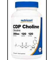 Nutricost CDP Choline (Citicoline) 300mg, 120 Vegetarian Capsules - Non-GMO, Vegetarian Friendly, Gluten Free.USA MENŞEİ.3844 (Renksiz)