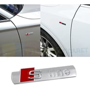 Audi S Line Yan Logo Çamurluk Arma Paslanmaz Çelik Parlak 1 Adet