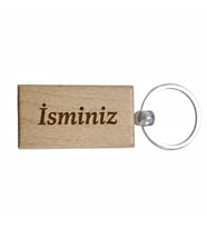 Kişiye Özel Dikdörtgen Şeklinde Ahşap Anahtarlık – İsminiz Yazılı Lazer Gravür Anahtarlık – Kişiye Özel Tasarım Kişisel Hediye