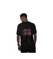 Renklerin kralı ejderha baskılı siyah oversize  unisex t-shirt