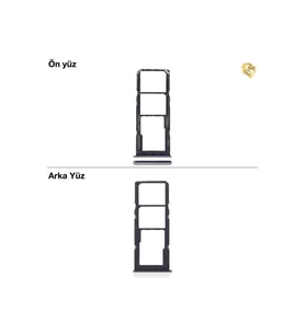 Samsung Galaxy A32 4G Sim İç Yuvası Çiftli ile Uyumlu Siyah Çiftli sim yuvası ikili sim tepsisi çiftli sim aparatı dual sim çekmecesi
