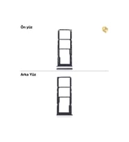 Samsung Galaxy A32 4G Sim İç Yuvası Çiftli ile Uyumlu Siyah Çiftli sim yuvası ikili sim tepsisi çiftli sim aparatı dual sim çekmecesi