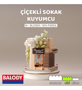 Balody Çiçekli Sokak Serisi – Kuyumcu (BL21324) – Mini Blok Yapı Oyuncakları Seti (Krem)