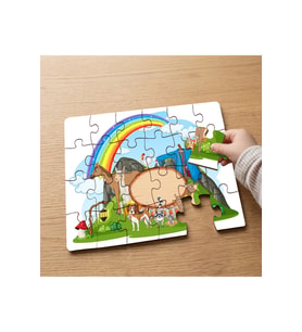 Mutlu Çiftlik Hayvanları Tasarımlı 24 Parça Ahşap Çocuk Puzzle MPK0338
