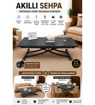 Juppo Üst Tabla Mdf Siyah Mermer Oval Köşe Alt Siyah