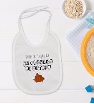 BK Kids Düzelcez İnşallah Tasarımlı Beyaz Bebek Mama Önlüğü-1