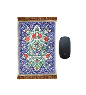 Bursa İpek Saks Dekoratif Küçük Halı Mousepad