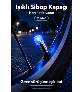 Hareket Sensörlü Işıklı Lastik Sibop Kapağı 2 Adet