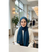 Jakarlı Çiçek Desenli Eşarp – Hafif, Kaymaz, Modern Tesettür Eşarp 100 x 100 cm