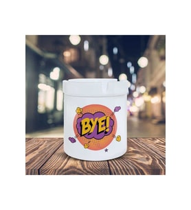 Bye Yazılı Küllük Pop Art Baskılı Kül Tablası K-109