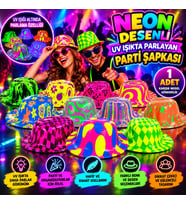 Neon Desenli UV Işıkta Parlayan Parti Şapkası – Karışık 1 Adet