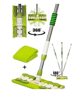 Yüzey Temizlik Mikrofiber Mandallı Mop, Yedek Bez Hediye