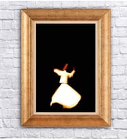Altın Varaklı  Çerçeveli Paspartulu Tablo ndd1409 (Gold)